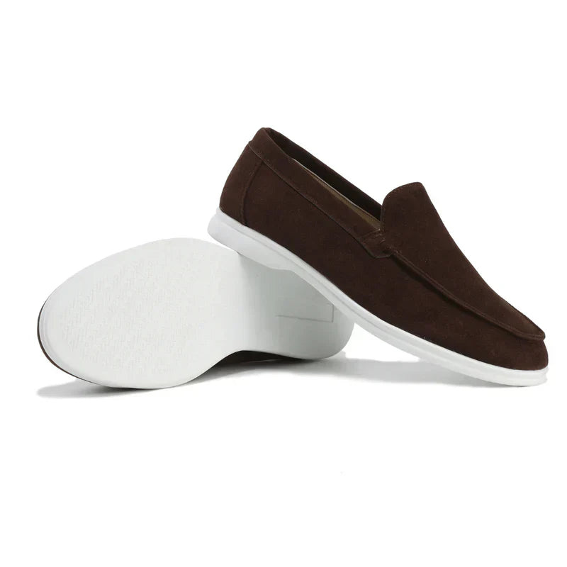 Old Money Suede Loafers-Chocolate