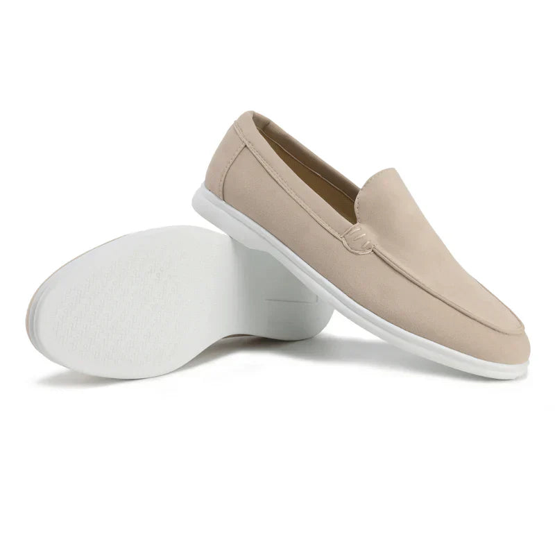 Old Money Suede Loafers-Beige